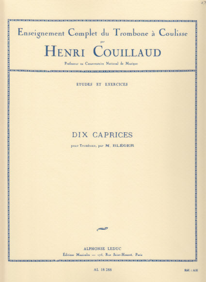 Bleger, 10 Caprices (Couillaud) (Leduc)