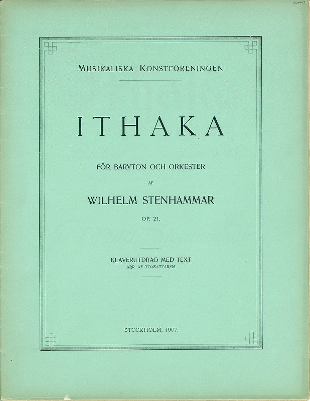 Stenhammar, Ithaka op. 21 [Sw] (Musikaliska Konstforeningen)