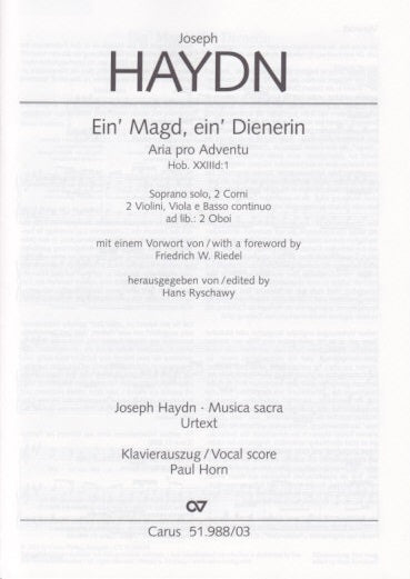 Haydn, Ein' Magd, ein' Dienerin (Carus)