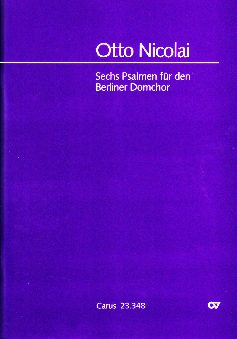Nicolai, 6 Psalmen fur den Berliner [G] (Carus)