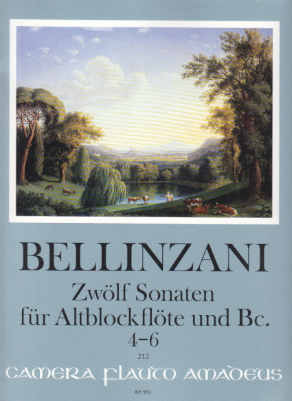 Bellinzani, Sonaten op. 3/4-6 (ARec,Bc) (Amadeus Verlag)