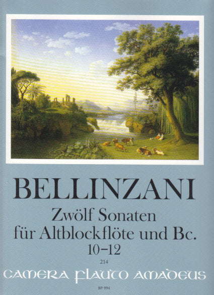 Bellinzani, Sonaten op. 3/10-12(ARec,Bc) (Amadeus Verlag)