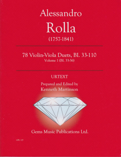 Rolla, 78 Violin-Viola Duets, vol. 1 (Gems Music)