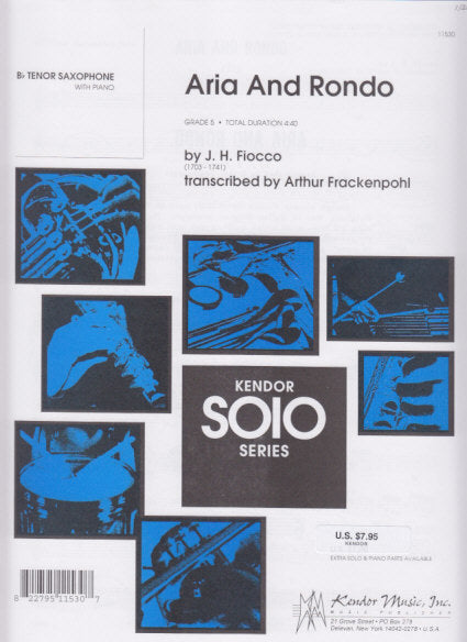 Fiocco, Aria and Rondo (TSax,Pf) (Kendor)