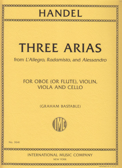 Handel, 3 Aria (Ob/Fl,Vn,Va,Vc) (IMC)