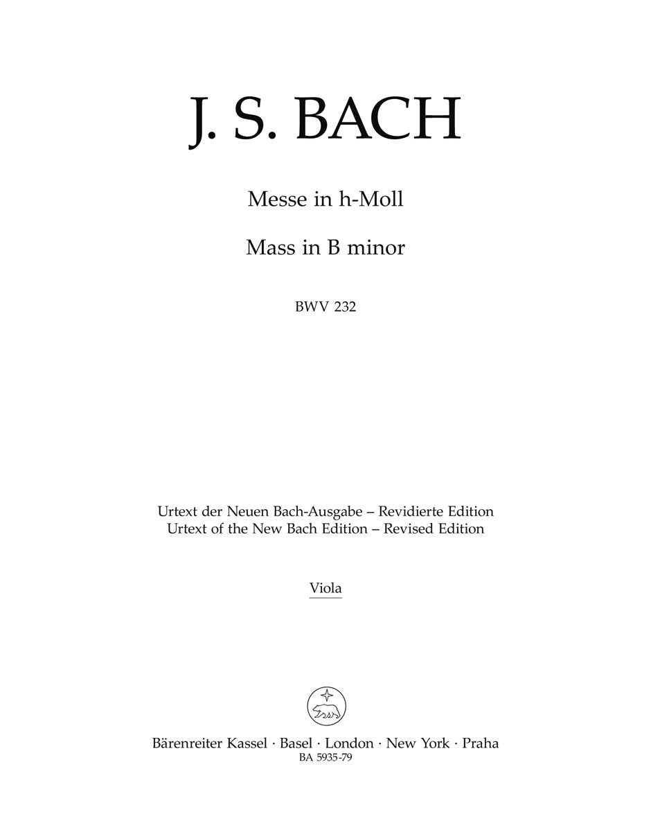 Bach, Messe h-moll BWV 232 (Va) (Barenreiter)