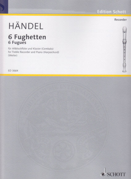 Handel, 6 Fuguetten (ARec,Kbd) (Schott)