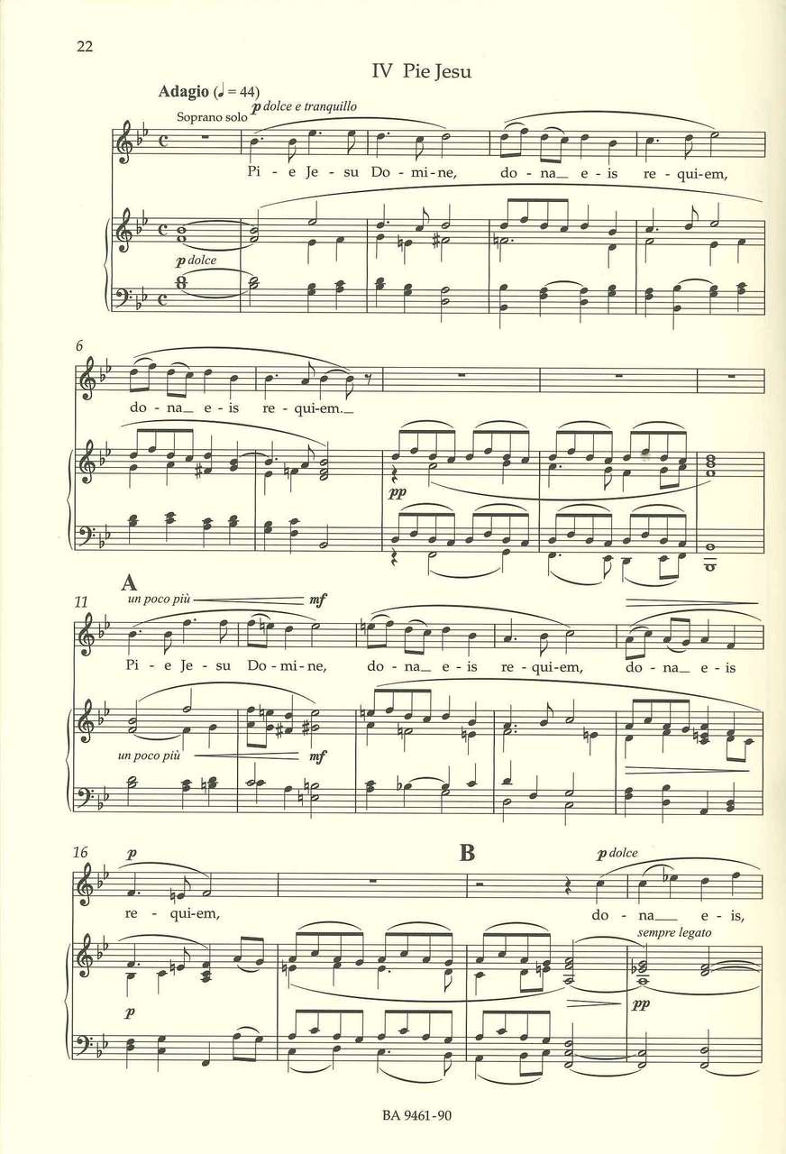 Faure, Requiem op. 48 (1900) (Barenreiter)