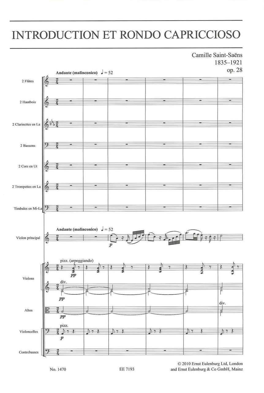 Saint-Saens, Intro & Rondo capriccioso (Eulenburg)