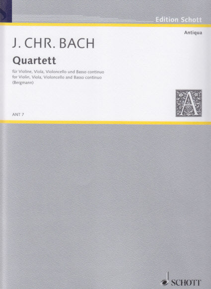 Bach,J.C., Quartet in G (Vn,Va,Vc,Bc) (Schott)