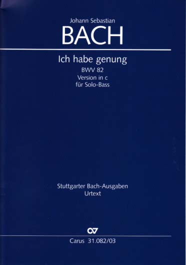 Bach, Kantate BWV 82 ver. in c fur Bass (Carus)
