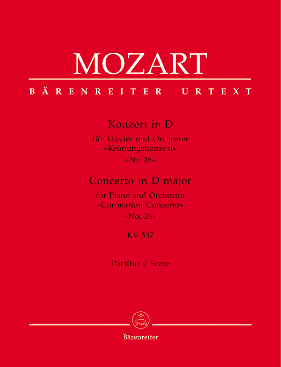 Mozart, Concerto KV 537 in D Partitur (Barenreiter)