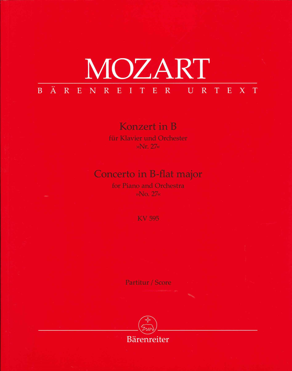 Mozart, Concerto KV 595 in Bb (Partitur) (Barenreiter)