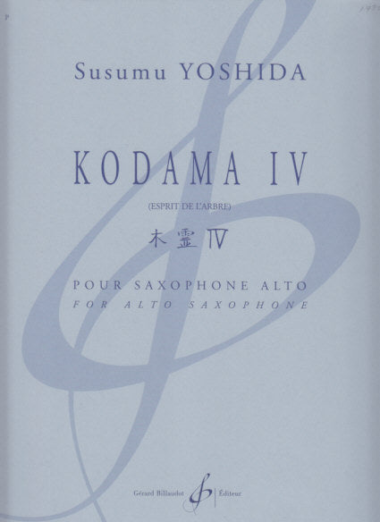 Yoshida, Kodama 4 (ASax Solo) (Billaudot)
