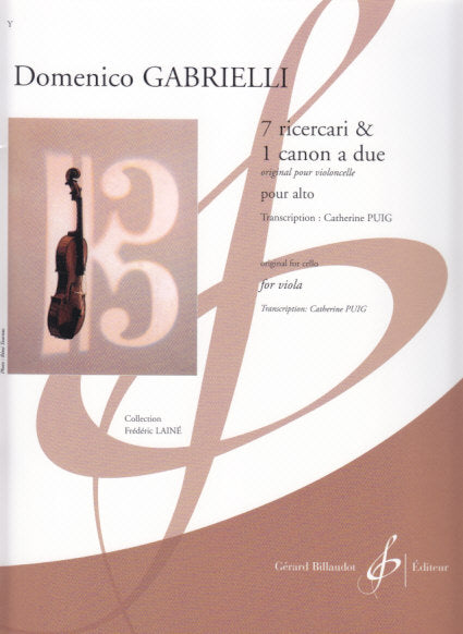 Gabrielli,D., 7 Ricercari & Canon (Billaudot)