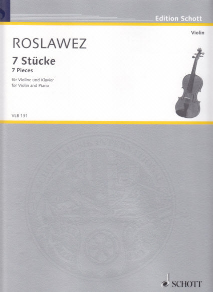 Roslavets, 7 Stucke (1930) (Schott)