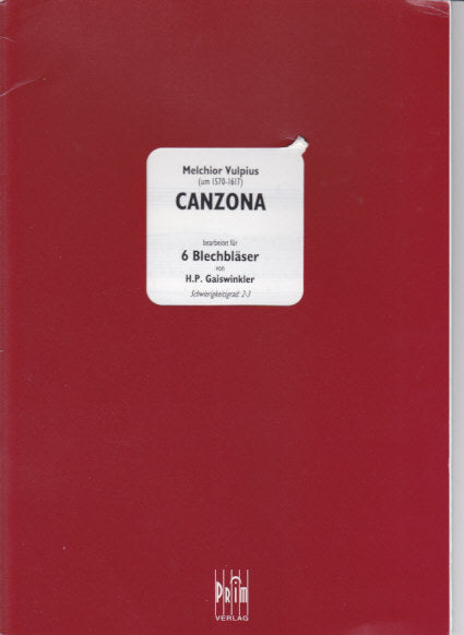 Vulpius, Canzona (6-part) (Prim Verlag)