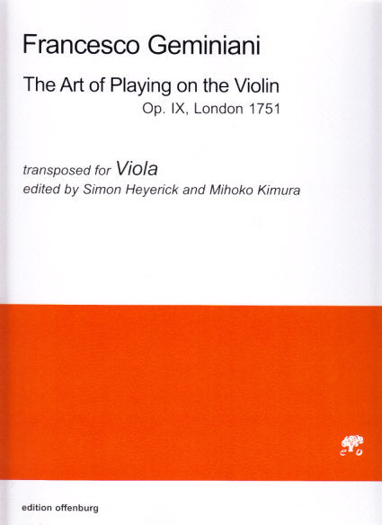 Geminiani, Art of Playing op. 9 (Viola) (Offenburg, Edition)