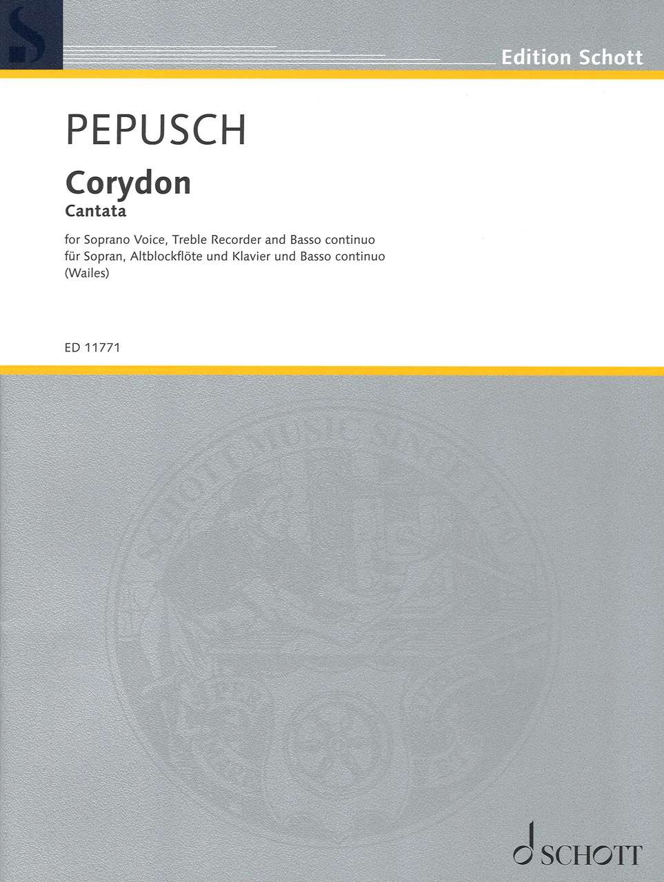 Pepusch, Corydon: Cantata (Sop,ARec,Bc) (Schott)