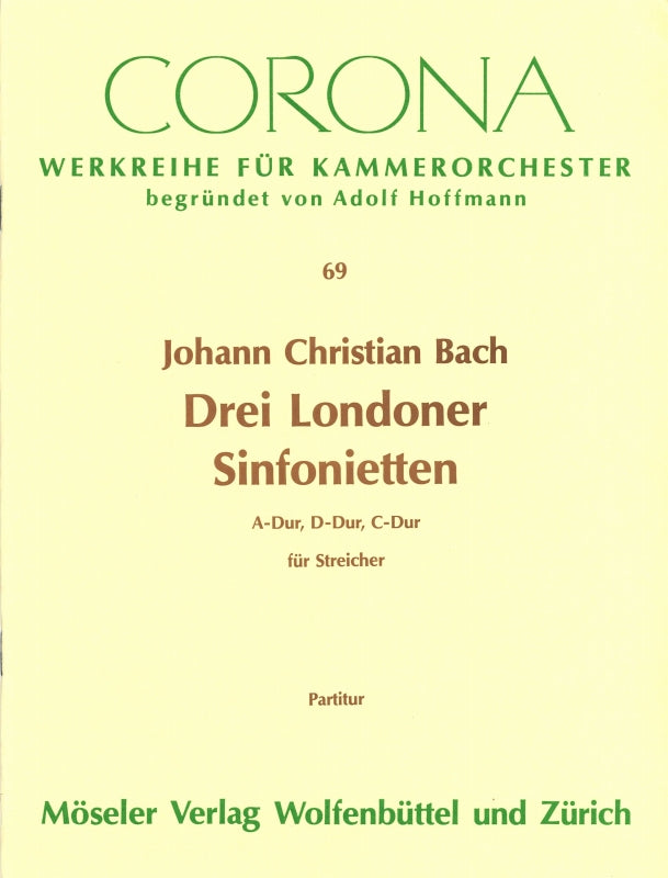 Bach,J.C., Londoner Sinfonietten (Score) (Moseler)