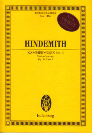 Hindemith, Kammermusik No. 4 op. 36/3 (Eulenburg)