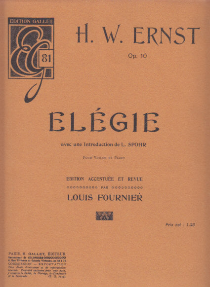 Ernst, Elegie op. 10 (Gallet/Combre)