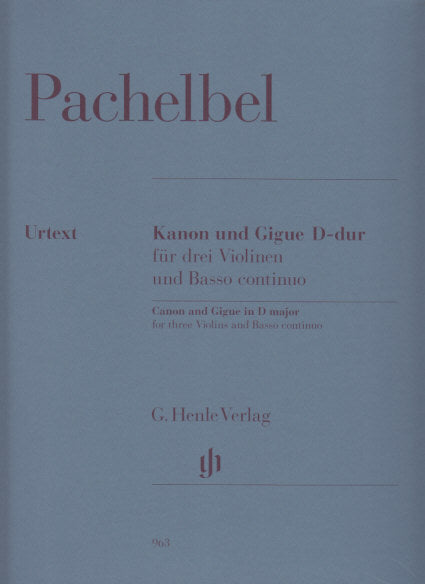 Pachelbel, Kanon und Gigue in D (3Vn,Bc) (Henle)