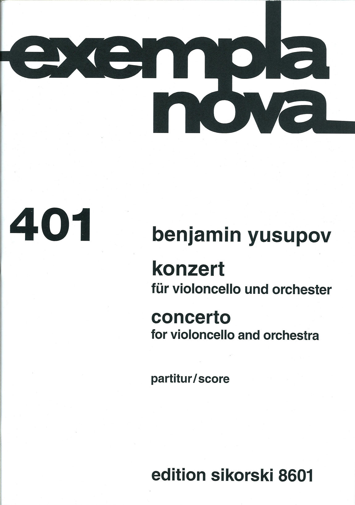 Yusupov, Concerto for Violoncello (Sikorski)
