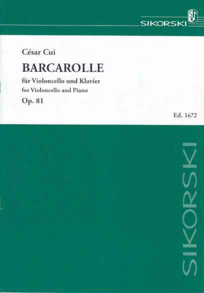Cui, Barcarolle op. 81 (Sikorski)