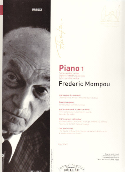 Mompou, Col-leccio obra ined. Piano 1 (Boileau)