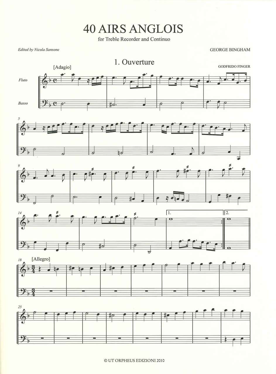 Bingham, 40 Airs anglois (ARec,Bc) (Ut Orpheus)