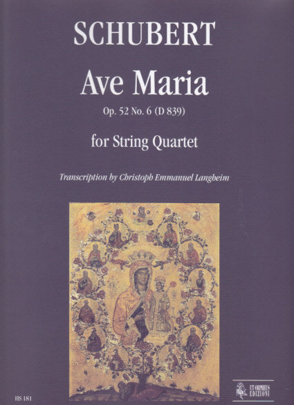 Schubert, Ave Maria D 839 op. 52/6 (Qrt) (Ut Orpheus)