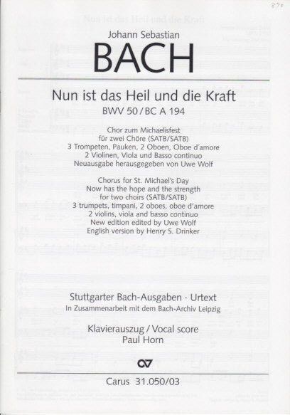 Bach, Kantate BWV 50 (U. Wolf) (Carus)