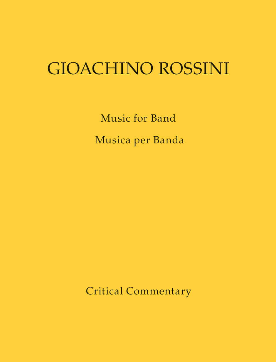 Rossini, Works 4, Critical Commentary (Barenreiter)