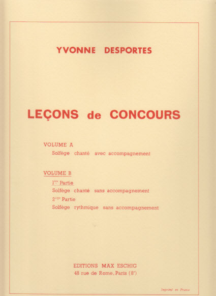 Desportes, Lecons de concours B1 sans ac (Eschig)