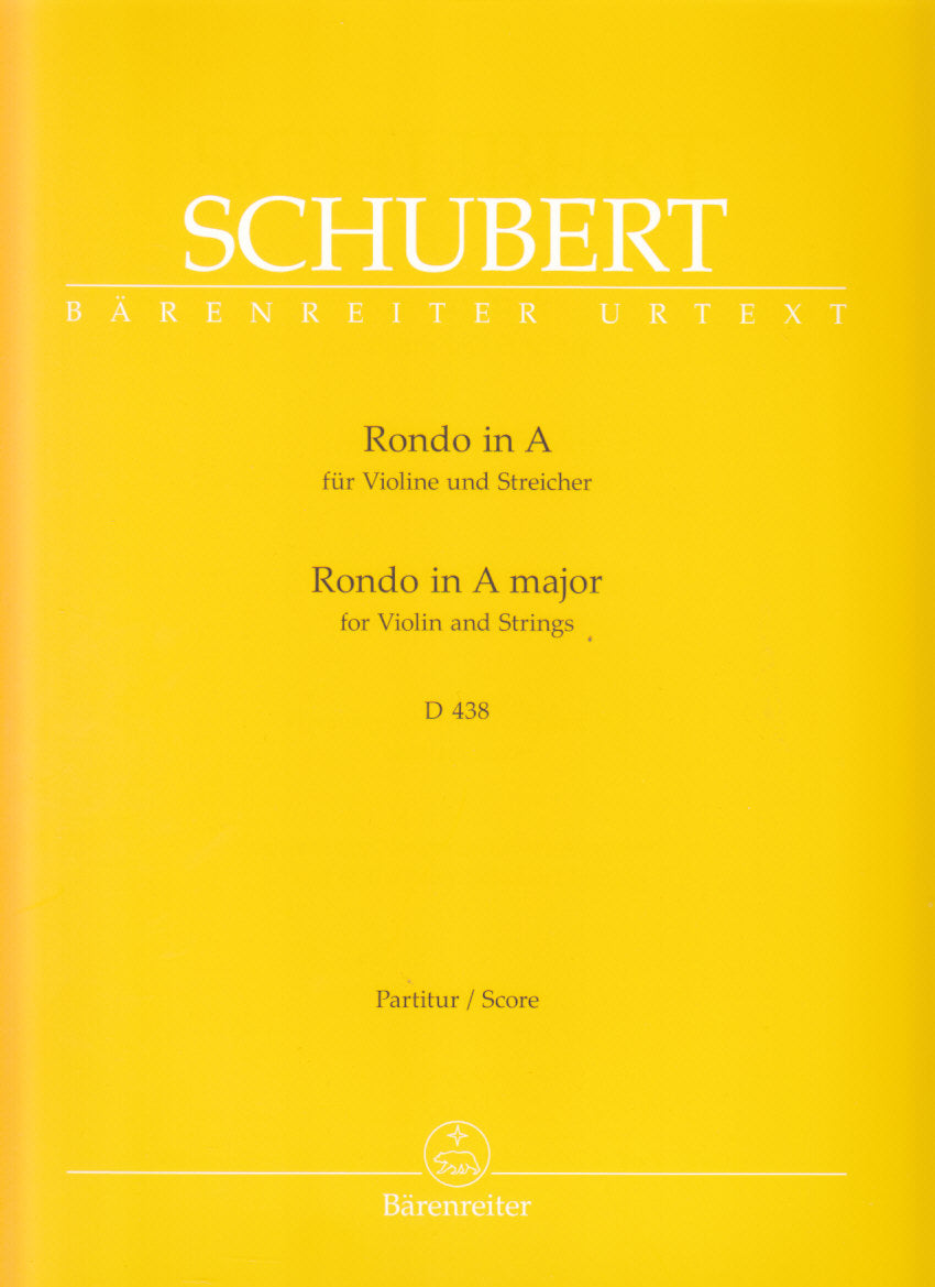 Schubert, Rondo D 438 in A (Full Score) (Barenreiter)