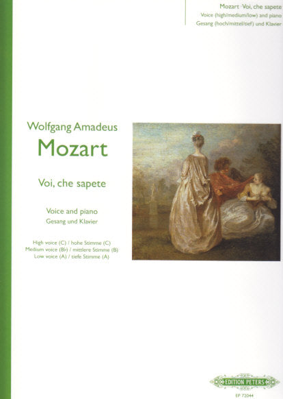 Mozart, Voi, che sapete (H/M/L,Pf) (Peters)