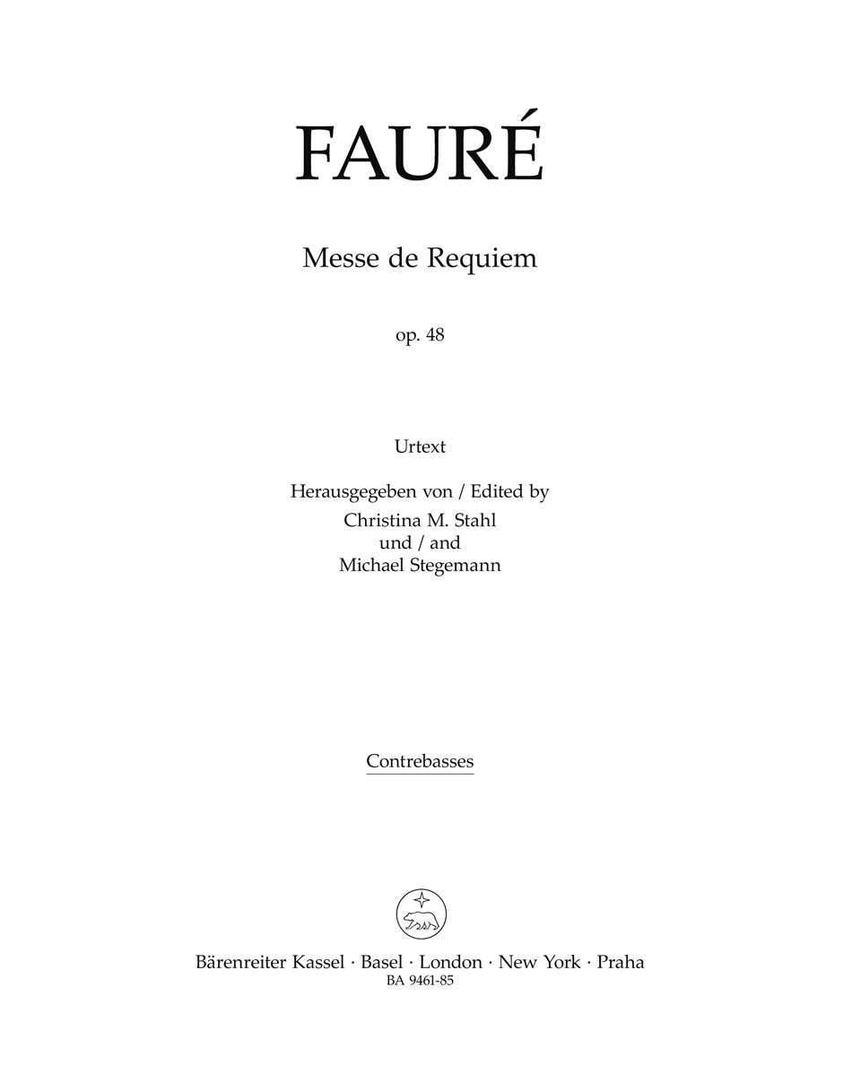 Faure, Requiem: Kontrabass (Barenreiter)