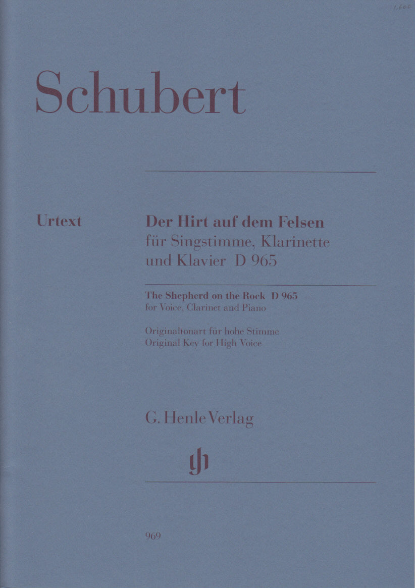 Schubert, Hirt auf dem Felsen (Vo,Cl,Pf) (Henle)