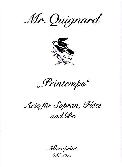 Quignard, Printemps (Sop,Rec/Fl,Bc) (Mieroprint)