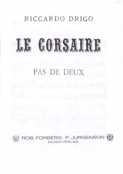 Drigo, Corsaire, Pas de deux (Forberg)