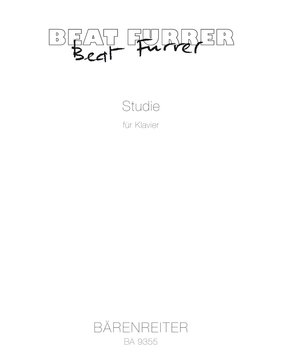 Furrer, Studie fur Klavier (2011) (Barenreiter)