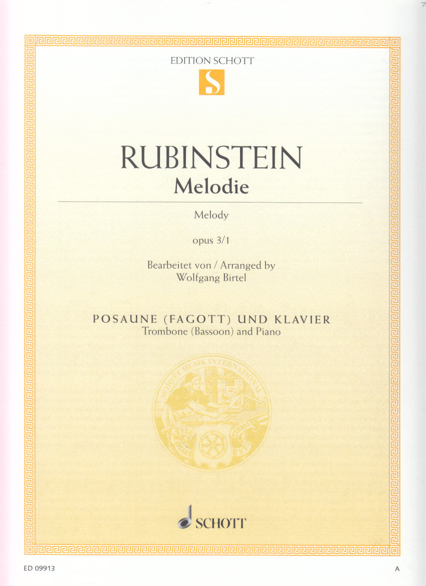 Rubinstein, Melodie op. 3/1 (Tbn/Bn,Pf) (Schott)