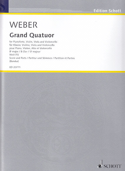 Weber, Grand Quatuor in Bb J 76 WeV P5 (Schott)
