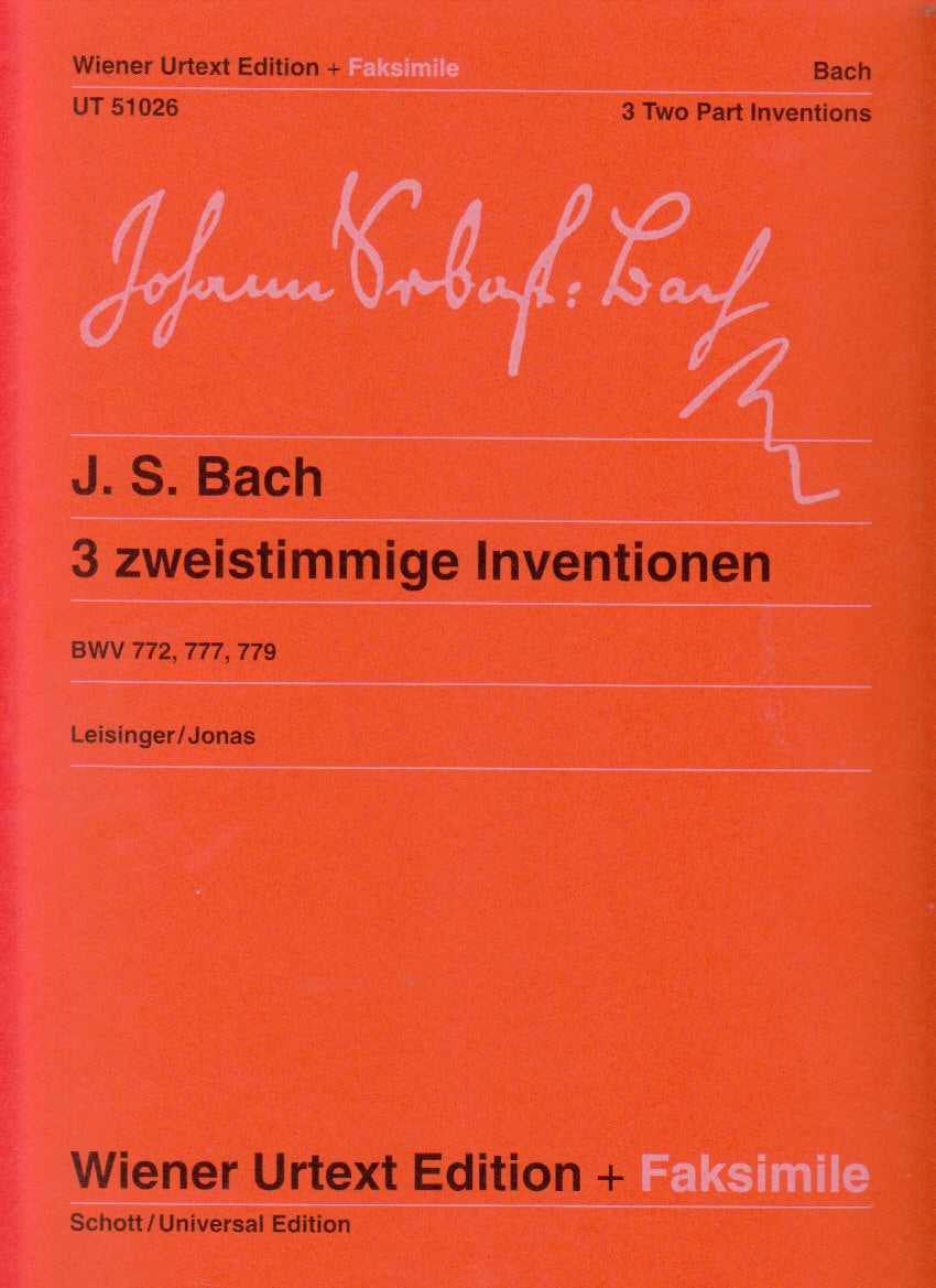 Bach, 3 Zweistimmige Inventionen (+Facs) (Wiener Urtext Edition)
