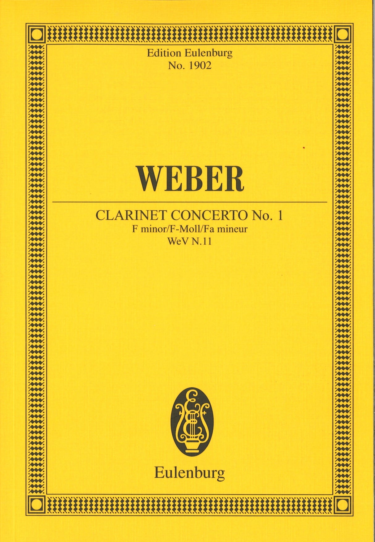 Weber, Concerto for Clarinet No. 1 rev. (Eulenburg)