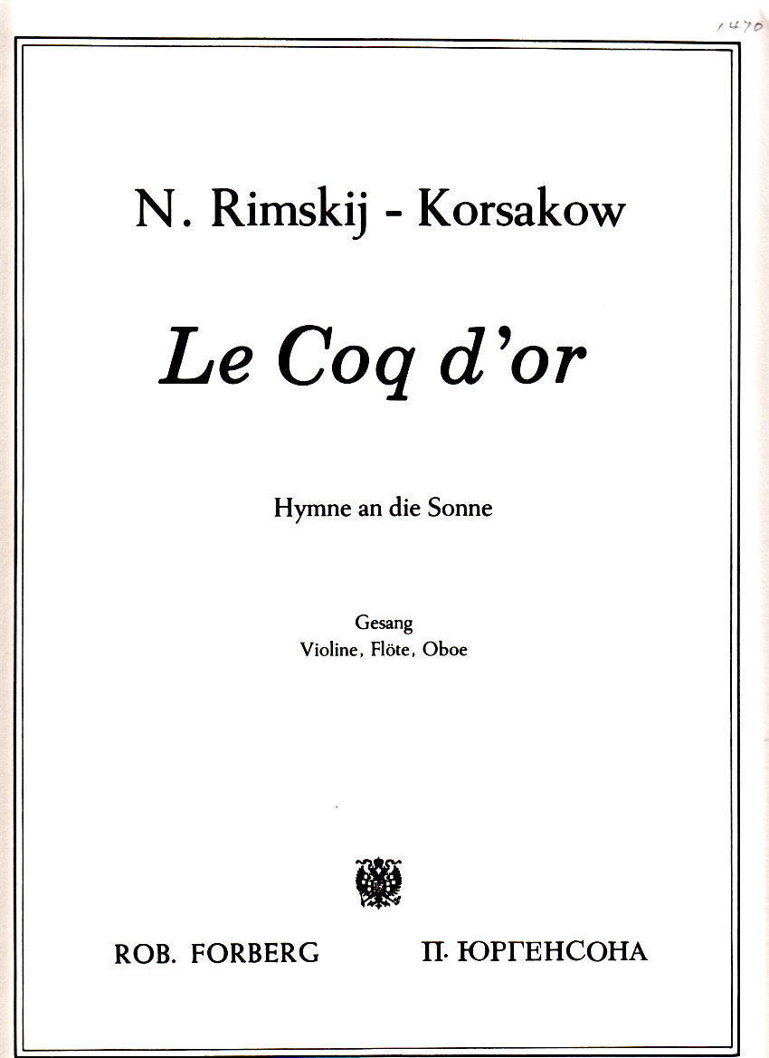 Rimsky-Korsakov, Sonnenhymne (Forberg)