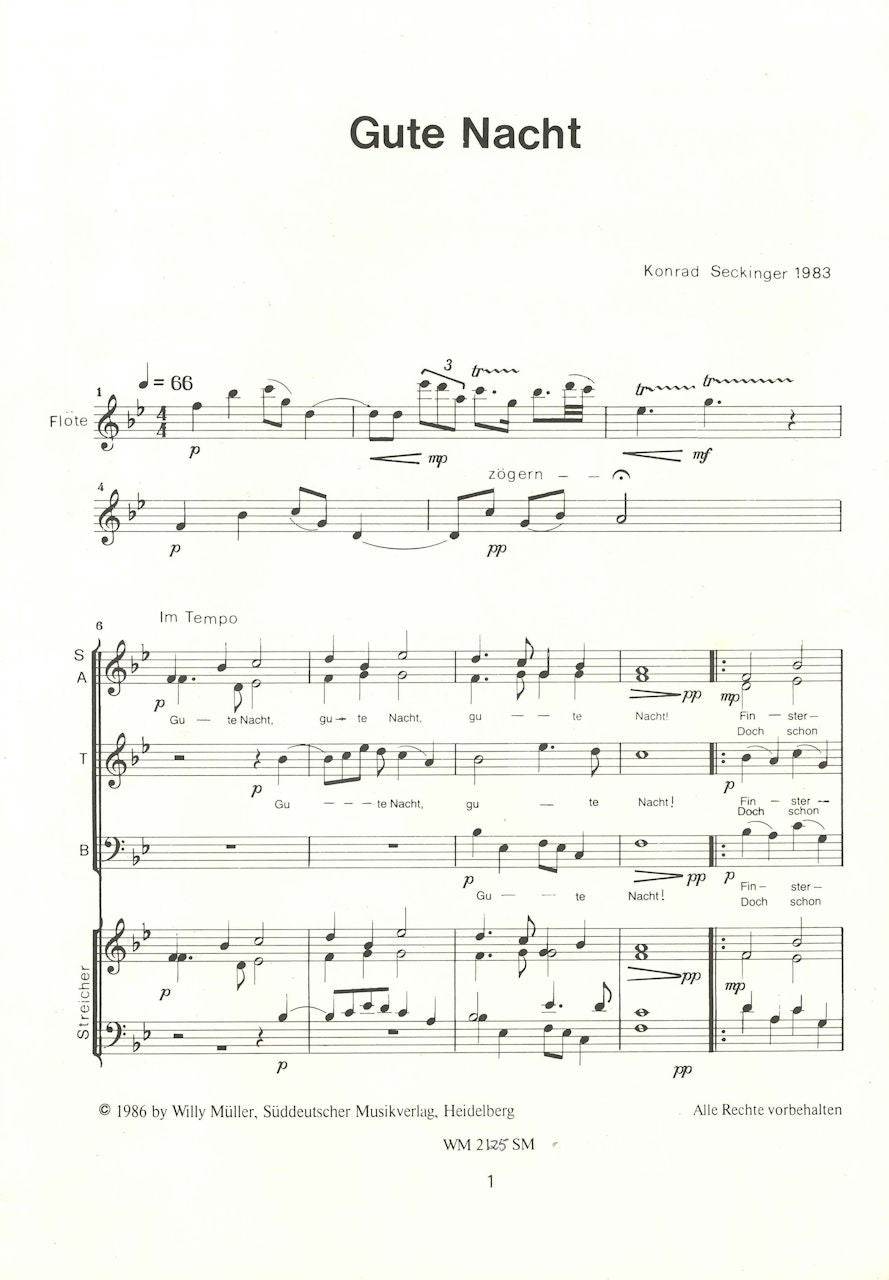 Senkinger, Gute Nacht (Willy Muller/Suddeutscher Musikverlag)