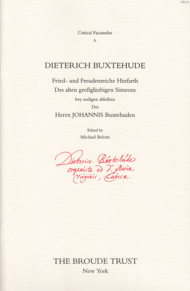 Buxtehude, Fried- und Freudenreiche... (Broude Trust)