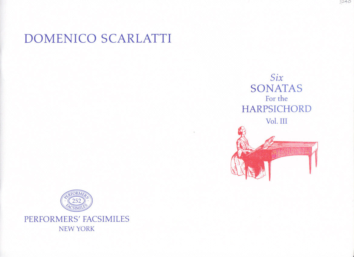 Scarlatti, 6 Sonatas, Vol. III (Performers' Editions/Broude Bros.)